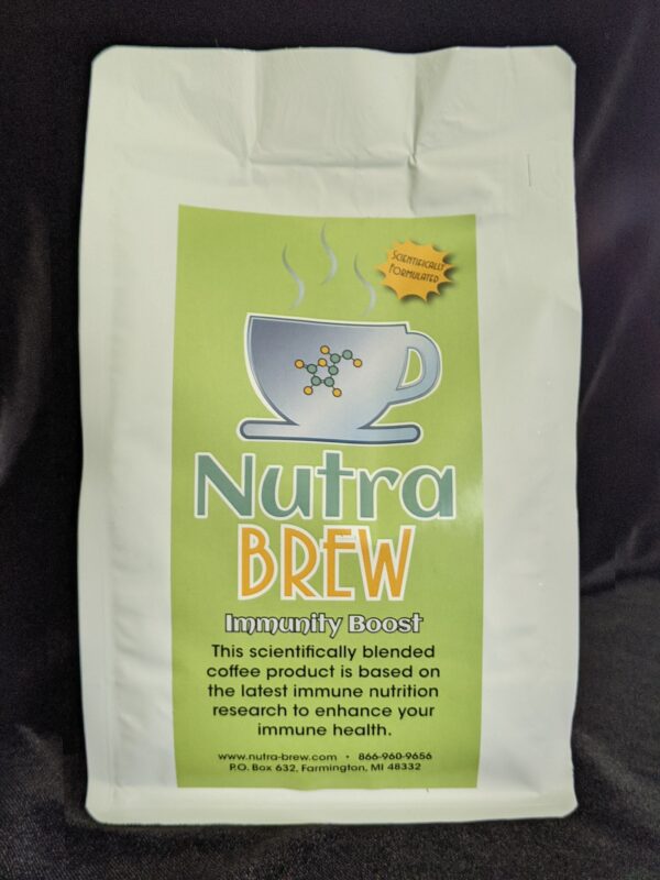 A pack of Nutra Brew Immunity Boost coffee  