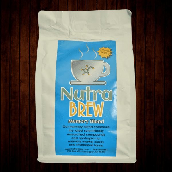 A pack of Nutra Brew Memory Blend coffee